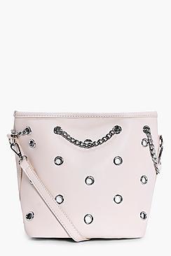 Boohoo Sofia Eyelet Bucket Bag