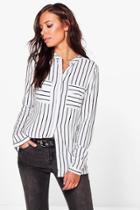 Boohoo Polly Pocket Detail Stripe Shirt Multi