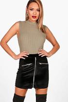 Boohoo Knitted Turtle Neck Top