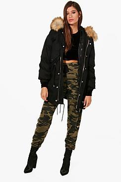 Boohoo Erin Shirt Parka With Detachable Lining