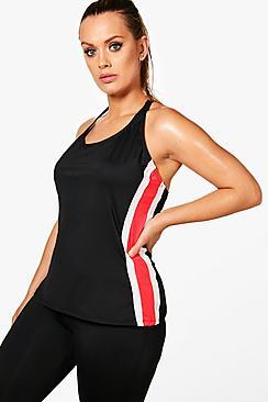 Boohoo Plus Lizzy Stripe Detail Gym Vest