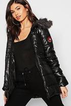 Boohoo Cire Padded Faux Fur Hooded Parka