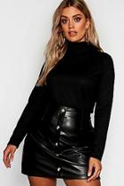 Boohoo Plus Rib Turtle Neck Sweater