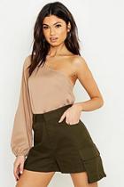 Boohoo Woven One Shoulder Crop