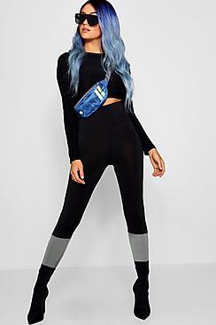 Boohoo Panelled High Waisted Legging