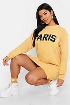 Boohoo Paris Washed Oversized Sweatshirt Dress
