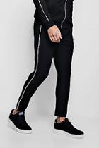 Boohoo Crepe Piped Detail Cropped Smart Jogger Co-ord