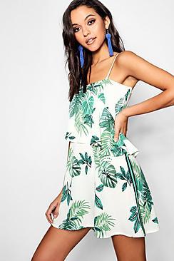 Boohoo One Shoulder Sports Tape Skater Dress