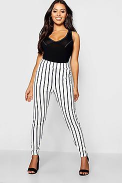 Boohoo Petite Two Pocket Striped Trousers
