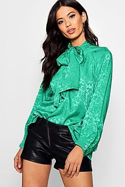 Boohoo Ellie Jacquard Blouse