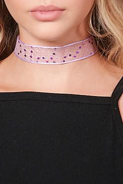 Boohoo Iris Bridal Organza And Sequin Choker