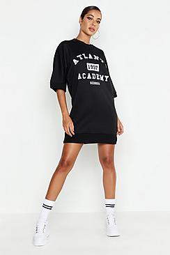 Boohoo Atlanta Short Sleeve Sweat Dress