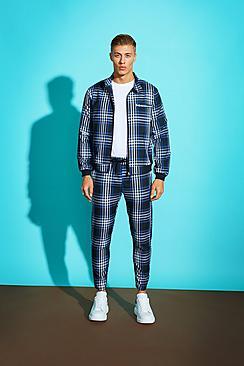 Boohoo Large Grid Check Smart Jogger