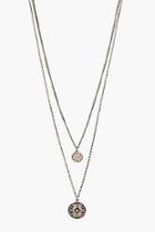 Boohoo Rosie Double Coin Layered Necklace
