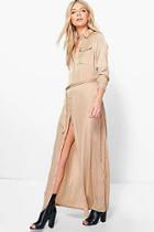 Boohoo Eleanor Utility Maxi Shirt Dress