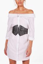 Boohoo Jess Eyelet Corset Belt Black