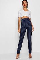 Boohoo Tall Pinstripe 36 Leg Skinny Jeans