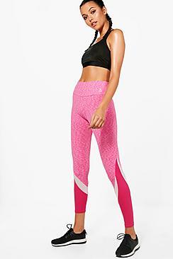 Boohoo Hailey Fit Spacedye Panel Running Legging