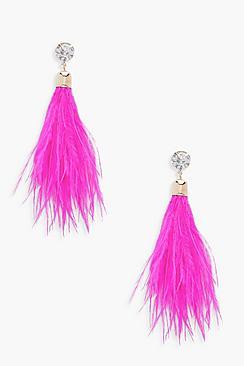 Boohoo Faith Marabou Feather Earrings