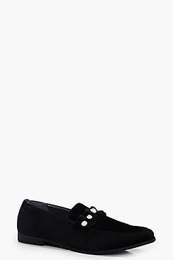 Boohoo Indi Pearl & Frill Trim Loafer