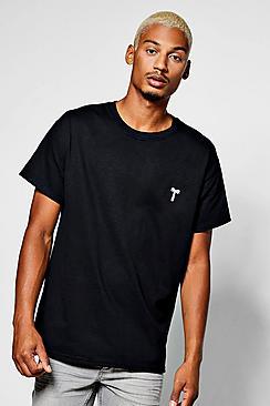 Boohoo Palm Embroidered T-shirt