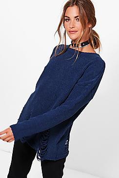 Boohoo Alice Distressed Chenille Jumper