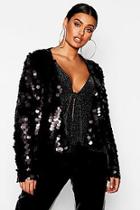 Boohoo Plus Large Sequin Crop Jacket