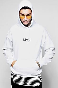 Boohoo Oversized Man Print Hoodie