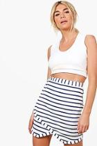Boohoo Freya Striped Asymetric Mini Skirt