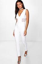 Boohoo Emily Lace Inset Jumpsuit