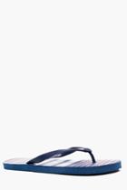 Boohoo Stripe Print Flip Flops Blue