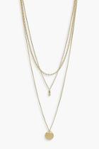 Boohoo Circle And Chain Simple Layered Necklace