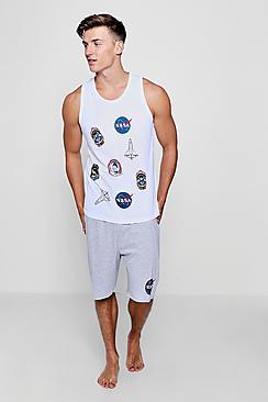 Boohoo Nasa Vest And Short Lounge Set