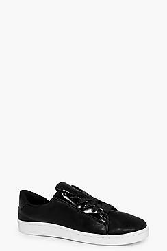 Boohoo Ellie Ribbon Lace Trainer