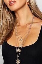 Boohoo Multi Layered Coin Necklace