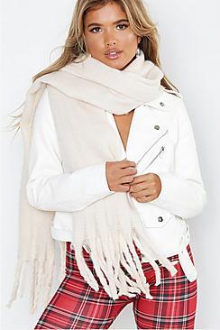 Boohoo Supersoft Oversized Tassel Scarf