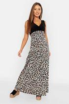 Boohoo Petite Leopard Print Maxi Dress