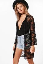 Boohoo Catherine Lace Kimono Black