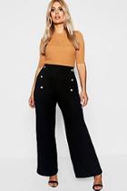Boohoo Plus Horn Button Wide Leg Jersey Pants