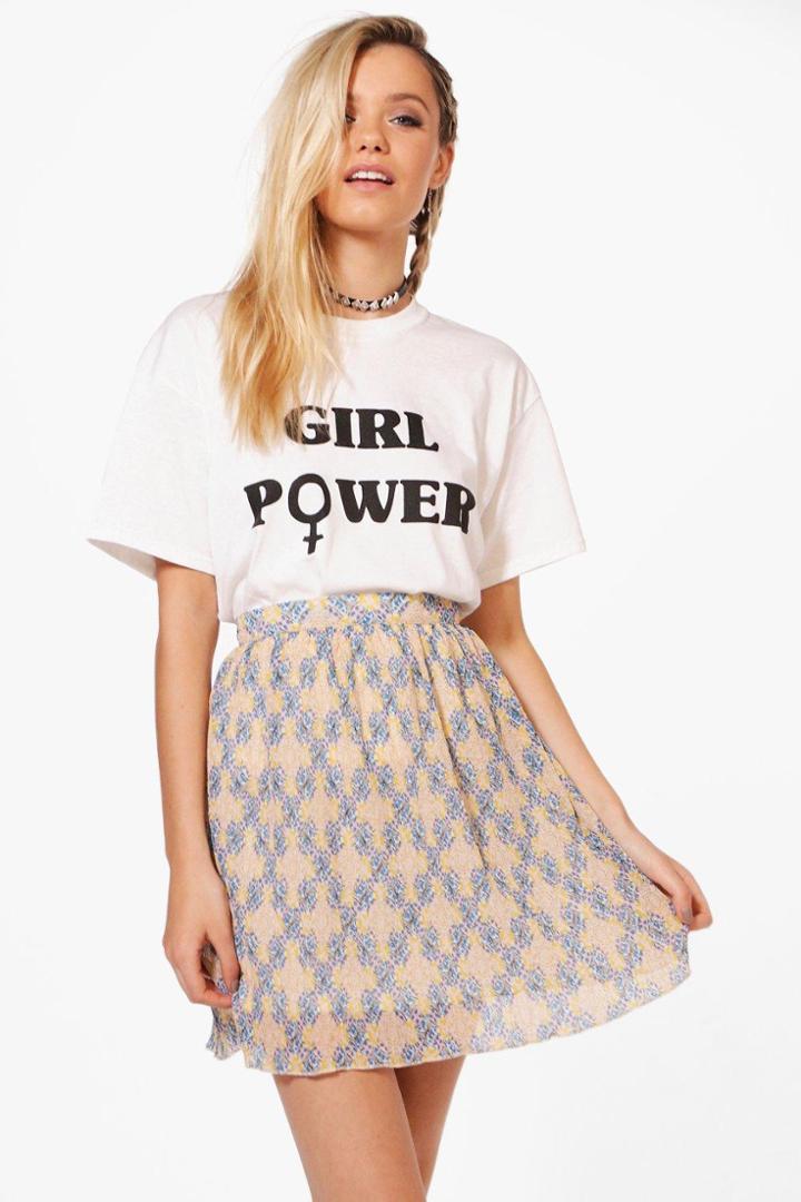 Boohoo Florence Aztec Print Skirt Yellow