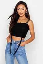 Boohoo Petite All Over Ruched Cropped Cami Top