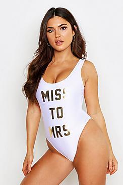 Boohoo Miss To Mrs Hen Swimsuit