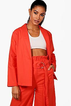 Boohoo Emily Linen Blazer