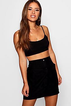 Boohoo Petite Suedette Frill Mini Skirt