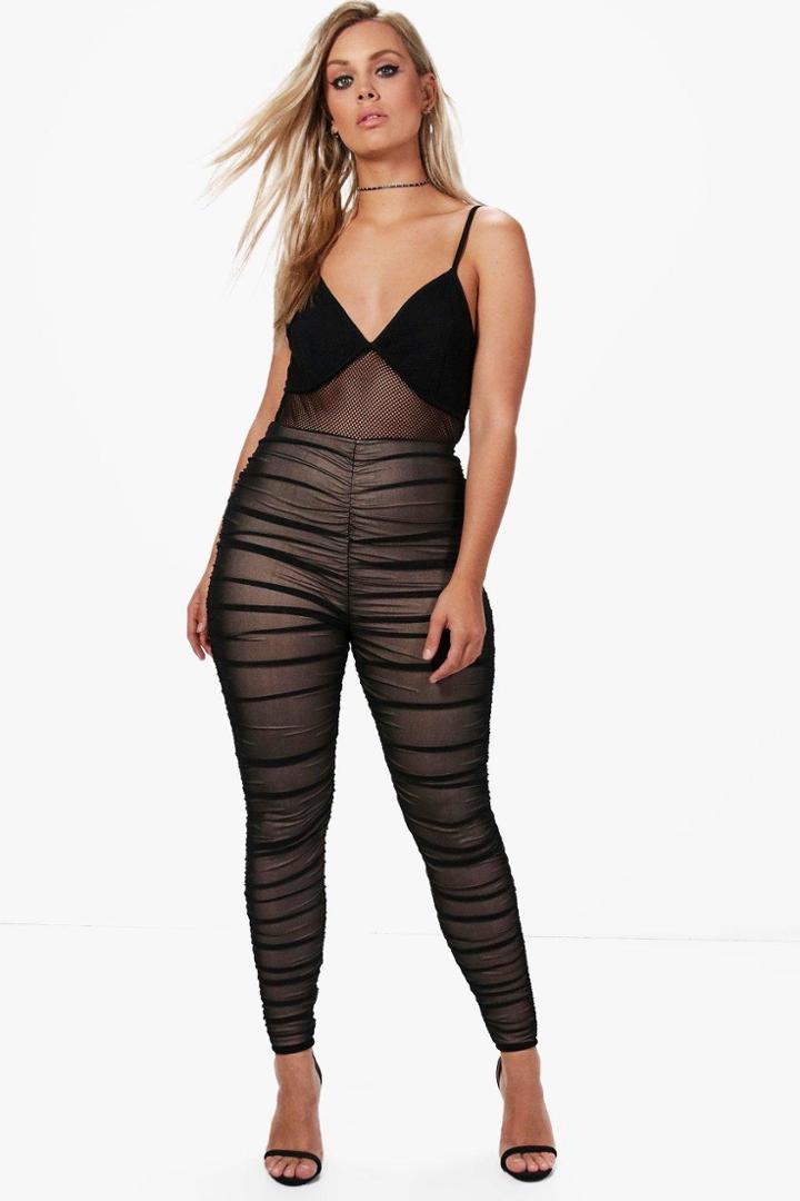 Boohoo Plus Caitlin Ruched Legging Black