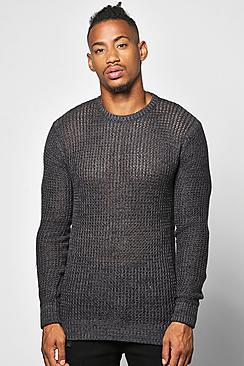 Boohoo Mixed Yarn Crew Neck Jumper