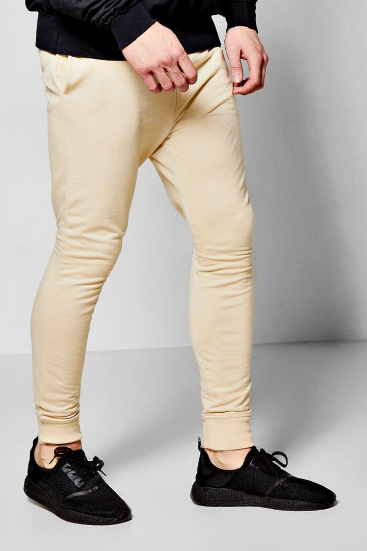 Boohoo Drop Crotch Joggers Stone