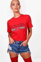 Boohoo Olivia Lovers Slogan T-shirt