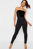 Boohoo Metallic Rainbow Stripe Skinny Trousers