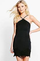 Boohoo Petite Leanne Applique Hem Bodycon Dress